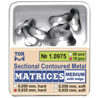 Matricos sekcijinės vidutinės su atbraila 1.0975.35mm (50vnt)